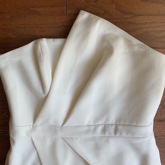 House of CB London Uma Mini Dress White Strapless Asymmetrical Dress Size Medium - Picture 6 of 15